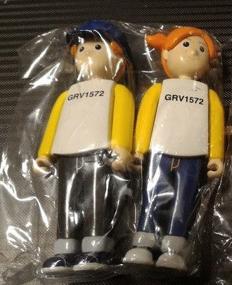 Cube Works 2001 Groovisions Brockmann Light Working Crew GRV1572 Boy & Girl 2 2.5" Vinyl Figure Set - Lavits Figure
