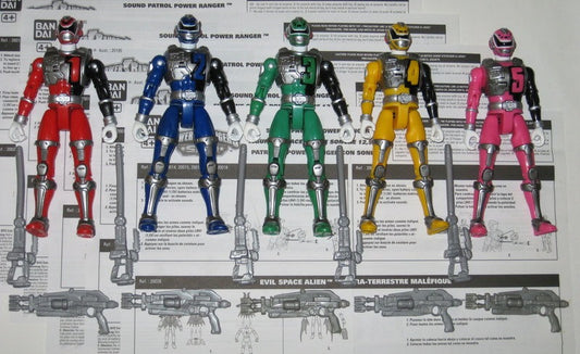 Bandai Power Rangers Dekaranger SPD Space Patrol Delta Sound Patrol 5 Action Figure Set Used - Lavits Figure
 - 1