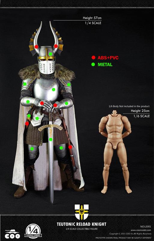 Coomodel 1/4 LS001 Legend Series Teutonic Reload Knight Action Figure