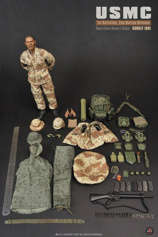 Soldier Story 1/6 12" USMC 1st Battalion 2nd Marine Division Operation Desert Saber Kuwait 1991 Action Figure Used