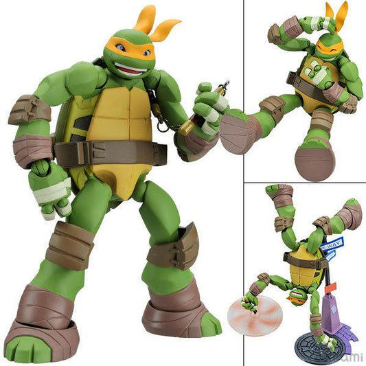 Kaiyodo Revoltech Nickelodeon TMNT Teenage Mutant Ninja Turtles Michelangelo Mikey Action Figure Used
