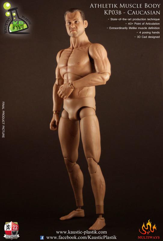 Kaustic Plastik 12" 1/6 KP03B Athletic Muscle Body Caucasian Action Figure