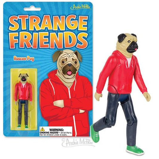 Archie McPhee Strange Friends Roscoe Pug Action Figure
