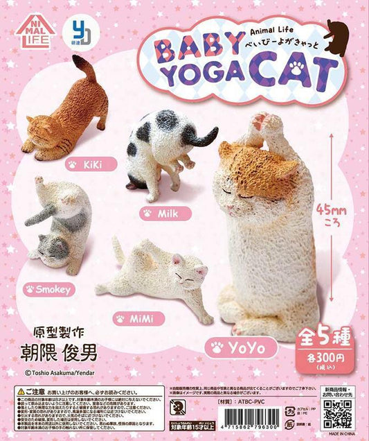 Asakuma Toshio Taiwan Limited Animal Life Gashapon Baby Yoga Cat 5 Trading Figure Set