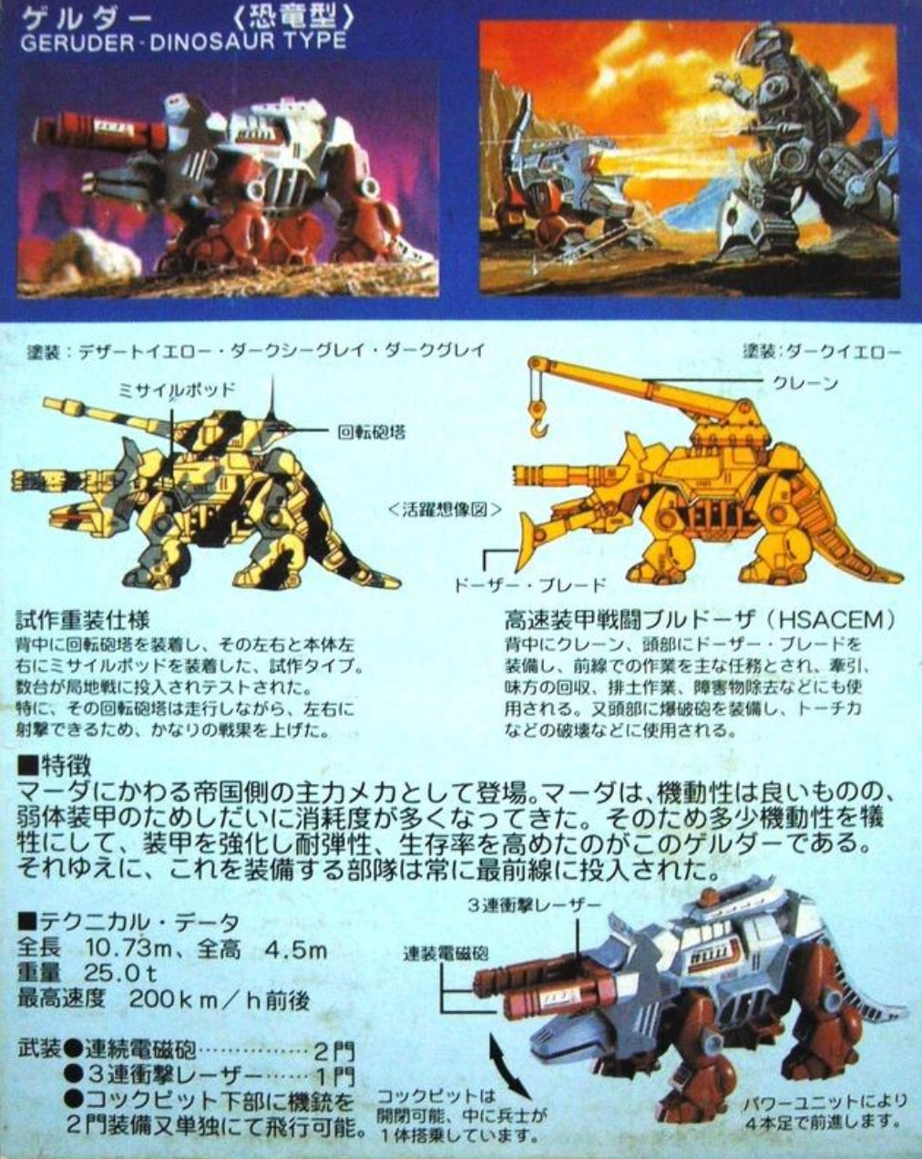 Tomy Zoids 1/72 EMZ-04 Geruder Dinosaur Type Plastic Model Kit Action Figure