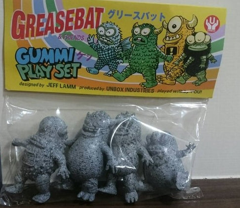 Jeff Lamm Unbox Industries Greasebat and Friends Gummi Play Set Grey Ver 2.5" Vinyl Figure