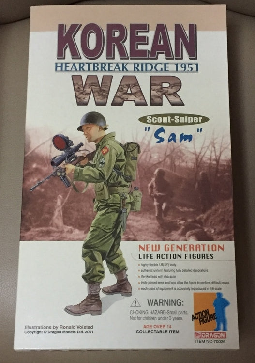 Dragon 1/6 12" New Generation Korean War Heartbreak Ridge 1951 Scout Sniper Sam Action Figure