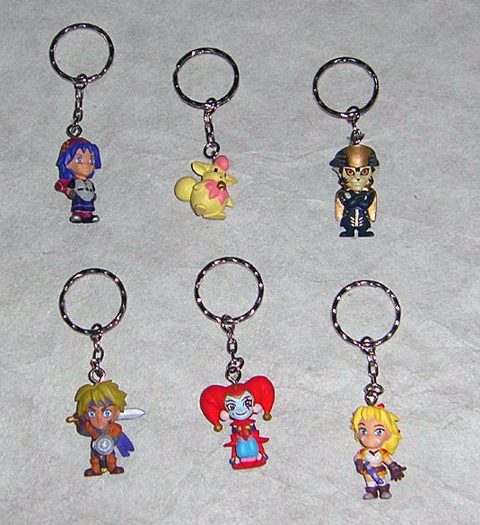 Banpresto Chrono Cross 2 6 Swing Strap Key Chain Figure Set Used