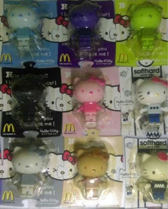 Mcdonalds 2006 Hello Kitty Kittybrick 18 Trading Figure Set w/ Bag - Lavits Figure
 - 3