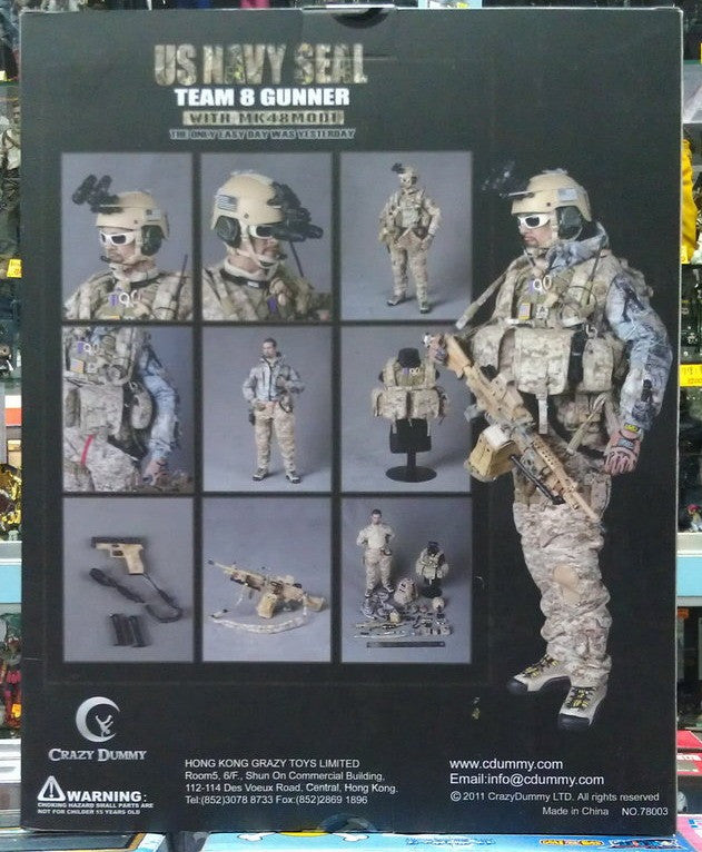 Crazy Dummy 1/6 12" 78003 US Navy Seal Team 8 Gunner With MK48MOD1 Action Figure - Lavits Figure
 - 3