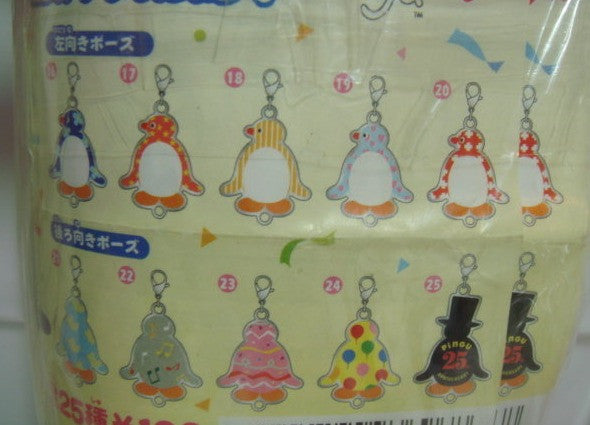 Yujin Pingu Penguin Gashapon 25th Anniversary 25 Mascot Swing Strap Figure Set
