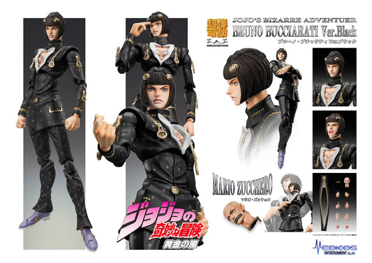 Medicos SAS Super Action Statue JoJo's Bizarre Adventure P5 Golden Wind Bruno Bucciarati ver Black Action Figure