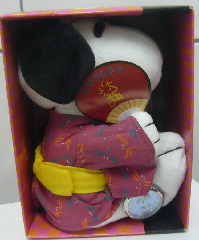 The Peanuts Snoopy 55th Anniversary Limited Watch w/ Plush Doll Japanese Bathrobe Red Ver Figure - Lavits Figure
