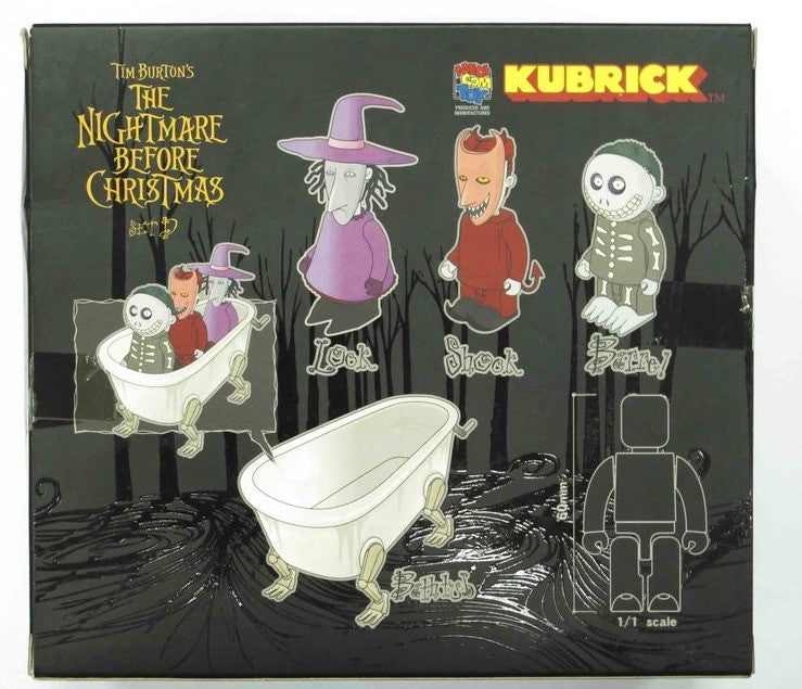 Medicom Toy Kubrick % Tim Burton The Nightmare Before Christmas Lock  Shock Barrel Figure Set