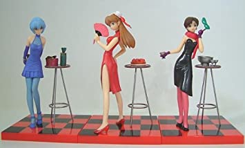 Sega Neon Genesis Evangelion Party Time 3 Pvc Collection Figure Set