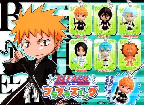 Bandai Bleach Gashapon Nose Swing 6 Mascot Strap Figure Set