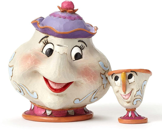 Enesco Jim Shore Disney Traditions Beauty and the Beast Mrs. Potts and Chip Collection Figure