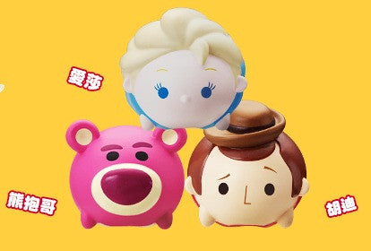 Disney Tsum Tsum Character Family Mart Limited Part 2 Set F Elsa Lotso Woody 3 Mini Magnet Trading Figure