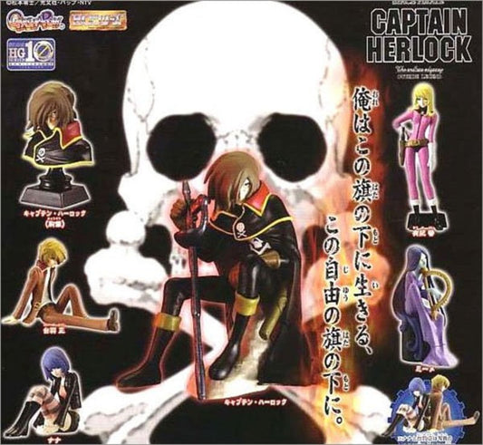 Bandai Leiji Matsumoto Space Pirate Captain Harlock Gashapon 6 Mini Trading Collection Figure Set - Lavits Figure
