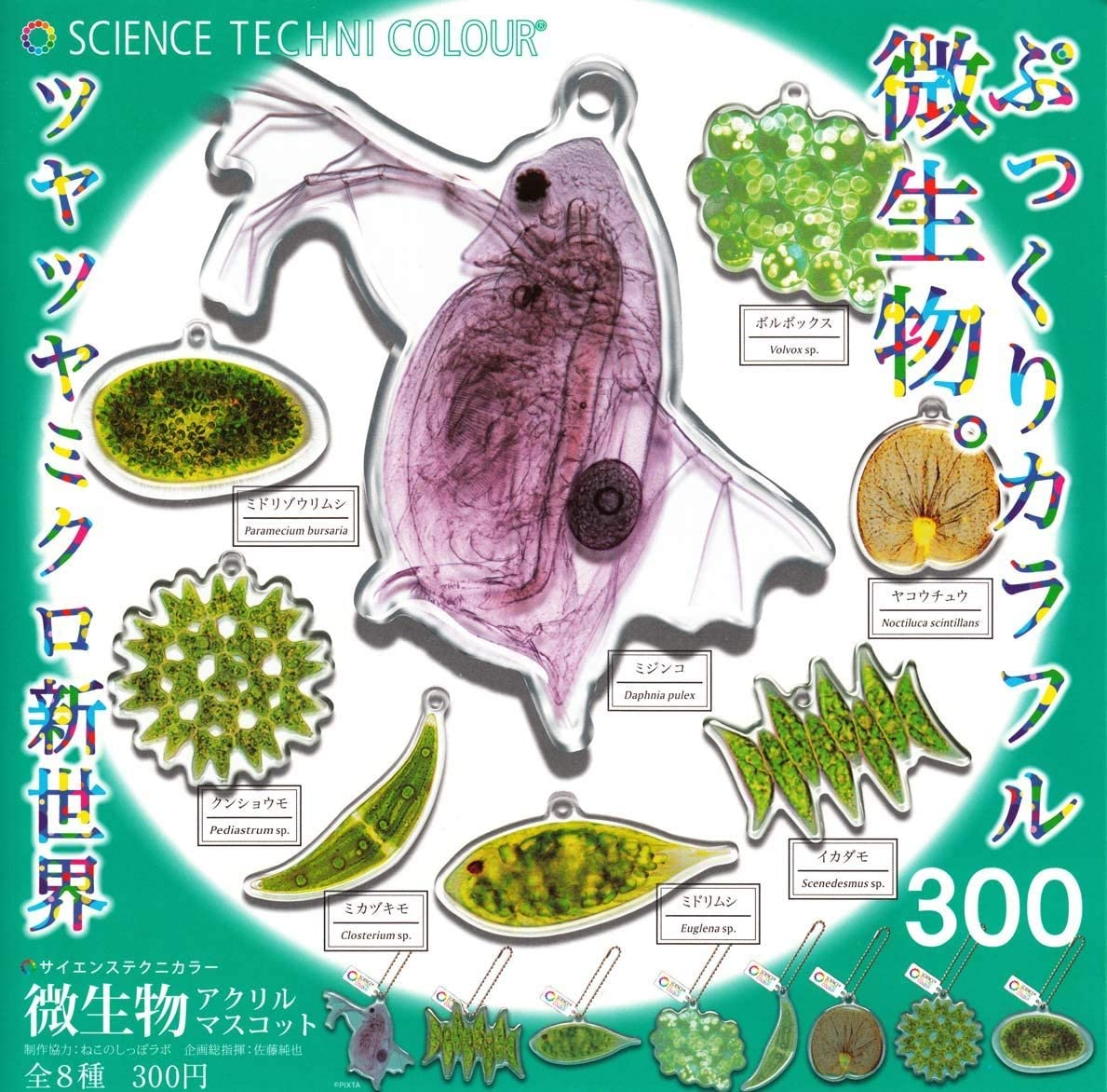Ikimon Science Techni Colour Gashapon Transparent Microorganisms Acrylic Mascot Strap 8 Collection Figure Set