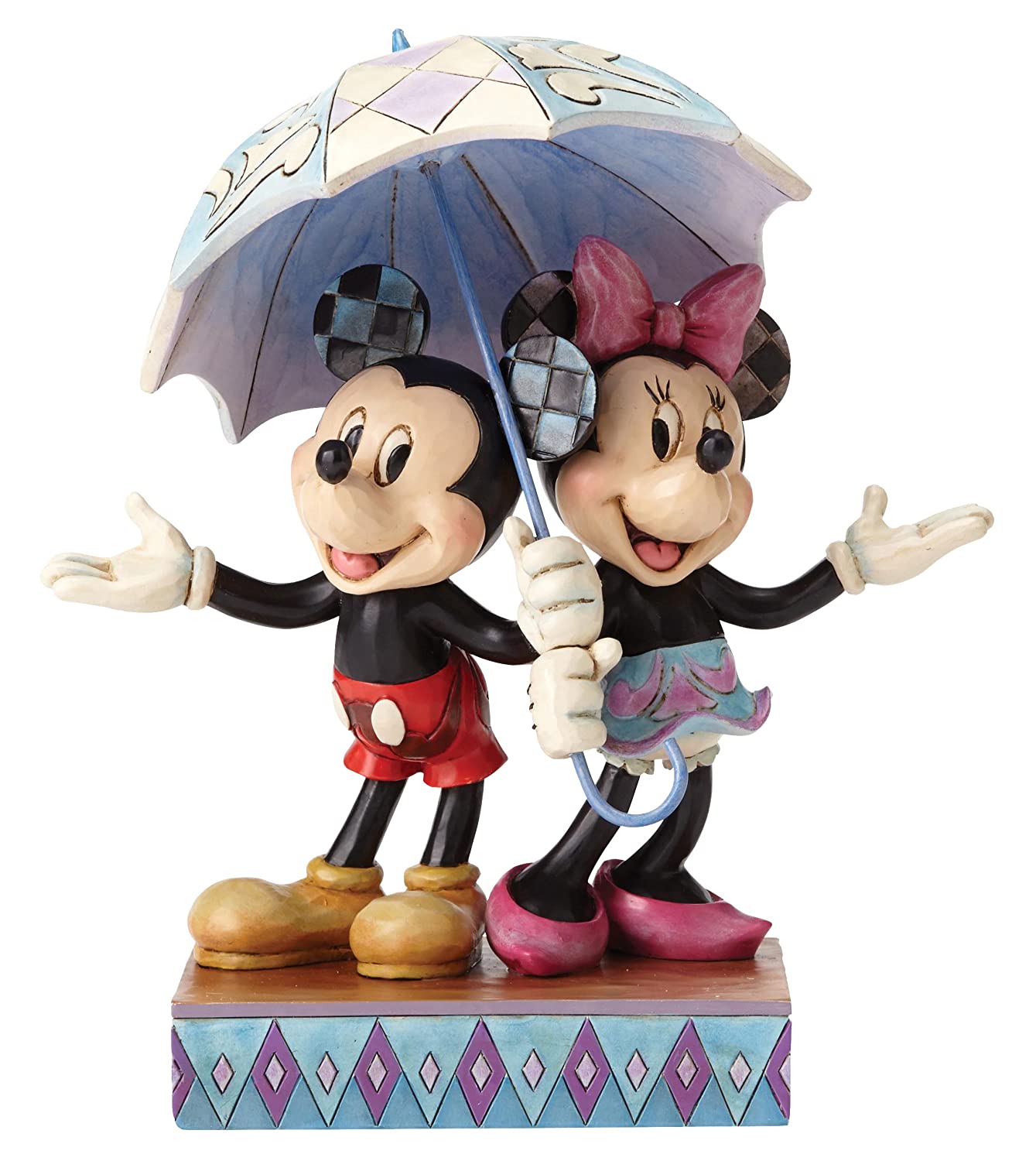 Enesco Jim Shore Disney Traditions Minnie Mouse Mickey Mouse Umbrella Stone Collection Figure