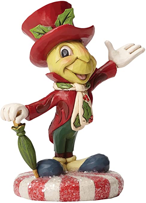 Enesco Jim Shore Disney Traditions Pinocchio Jiminy Cricket Christmas Collection Figure