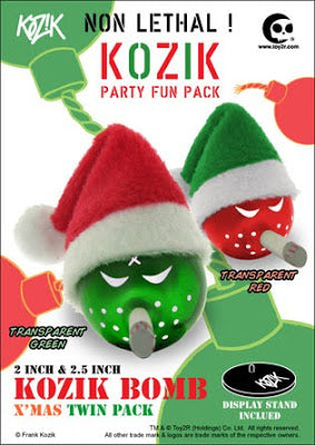 Toy2R Frank Kozik Kozik Mini Bomb X'mas Party Fun Twin Pack Red & Green ver 2" Vinyl Figure Set