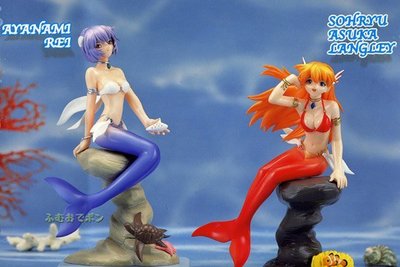 Sega Neon Genesis Evangelion Rei Ayanami & Asuka Langley Extra Mermaid 2 Trading Figure Set