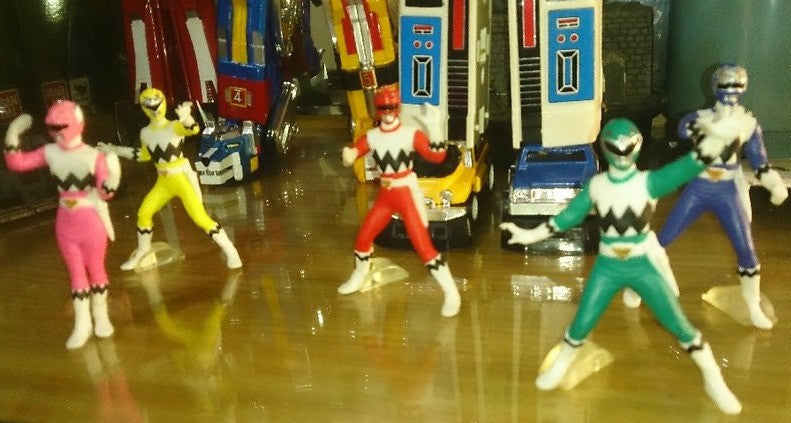 Bandai 1998 Power Rangers Lost Galaxy Gingaman Gashapon 5 Trading Figure Set Used - Lavits Figure
