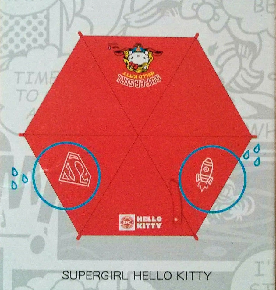 Sanrio Hello Kitty x Dc Comics Supergirl Water Color Changed Umbrella - Lavits Figure
 - 2