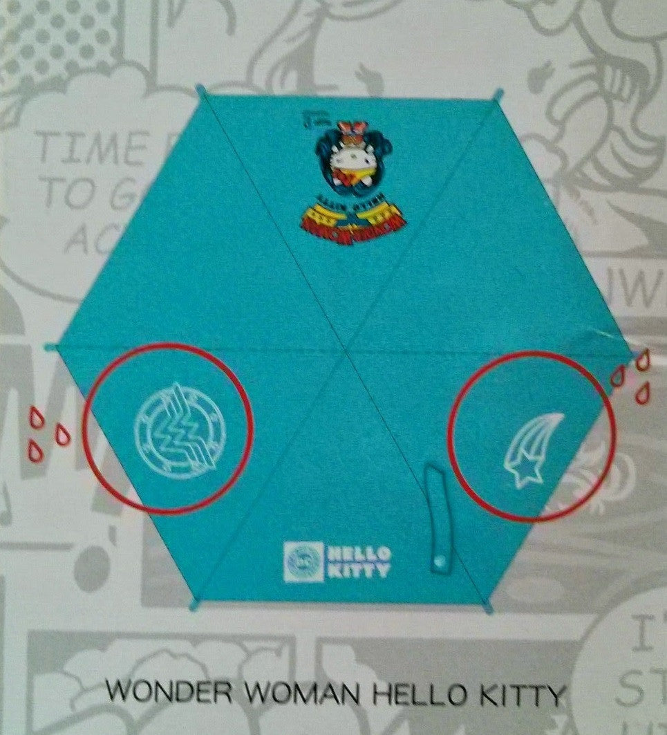 Sanrio Hello Kitty x Dc Comics Wonder Woman Water Color Changed Umbrella - Lavits Figure
 - 2