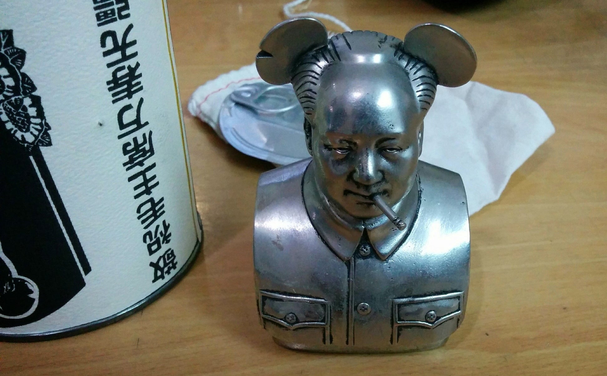 Fully Visual Frank Kozik Bird Is The Word 4" Mao Zedong Bust Silver Metal Figure - Lavits Figure
 - 2