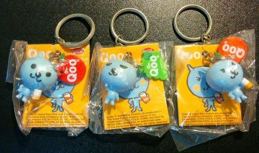 Sega Coca Cola Qoo 3 Mascot Collection Key Chain Holder Strap Figure Set - Lavits Figure
 - 1