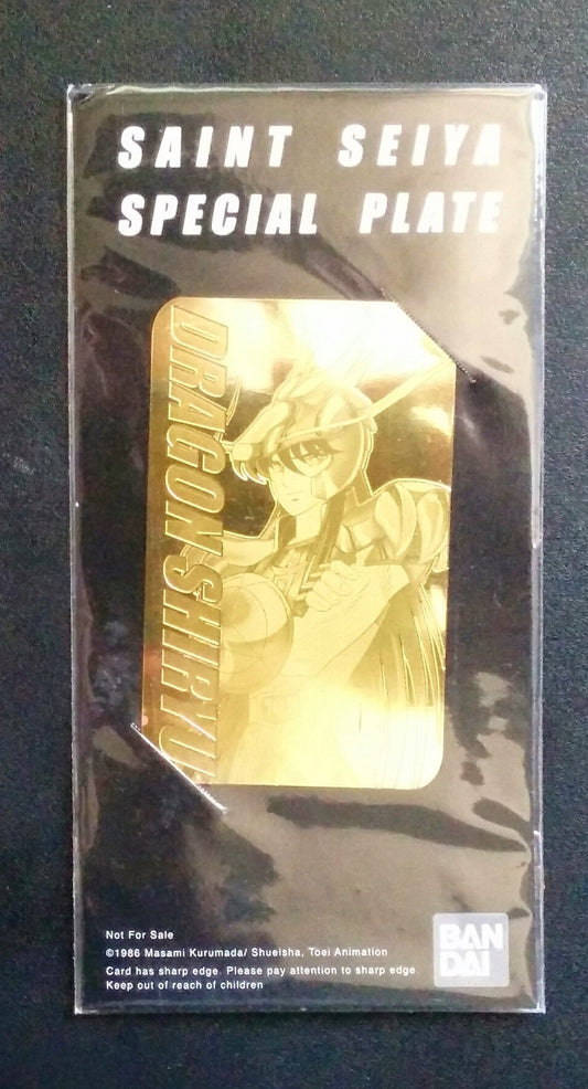 Bandai Saint Seiya Myth Cloth Special Metal Plate Dragon Shiryu Gold Ver - Lavits Figure
