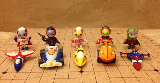 Science Ninja Team Gatchaman G-Force Like Kubrick 10 Mini Character Vehicle Figure Set - Lavits Figure
