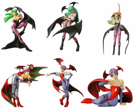 Capcom Collection Darkstalkers Vampire Savior Morrigan & Lilith Box ver 6 Trading Figure Set