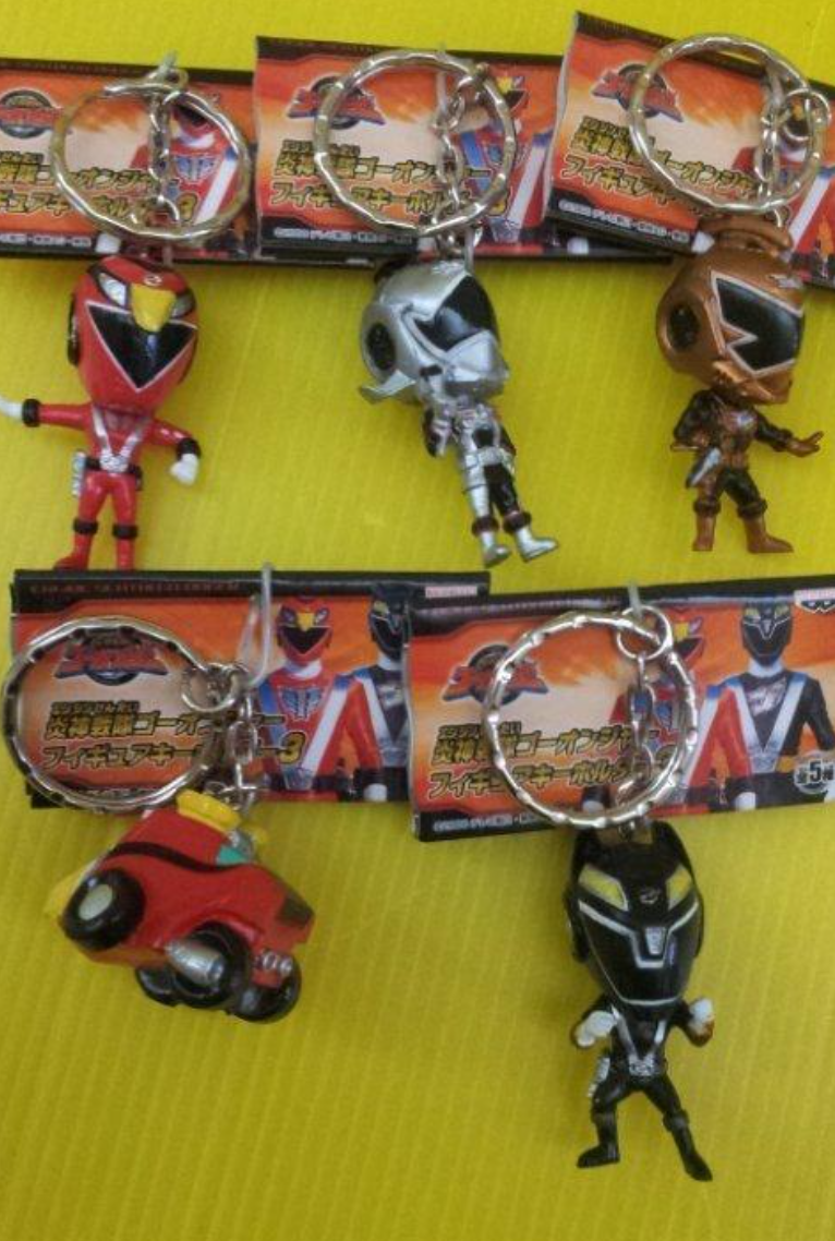 Banpresto Power Rangers Engine Sentai Go-Onger Vol 3 5 Key Holder Strap Trading Figure Set