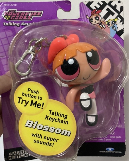 Cartoon Network The Powerpuff Girls Blossom Talking Key Chain Trading Figure