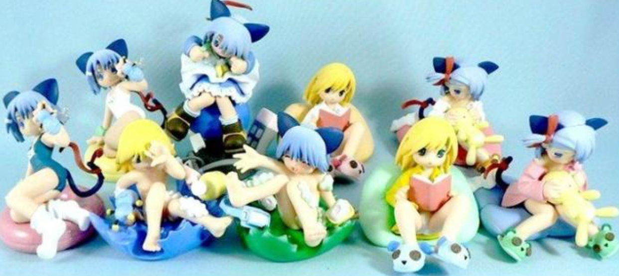 Toy's Works Capsule Gashapon Moetan Lunch Box 16 Mini Figure Set Used