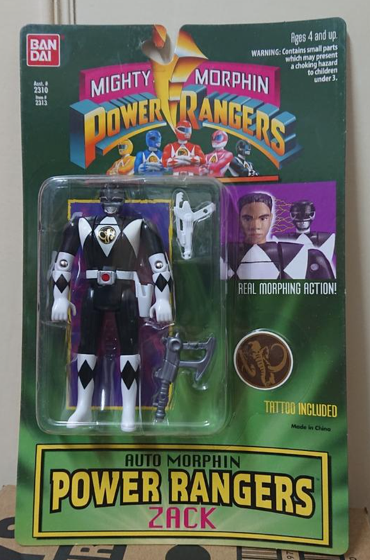 Bandai Mighty Morphin Power Rangers Auto Morphin Black Fighter Zack Action Figure