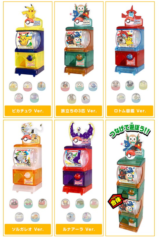Bandai Pocket Monster Pokemon XY Gashapon Mini Vending Machine 5 Collection Figure Set