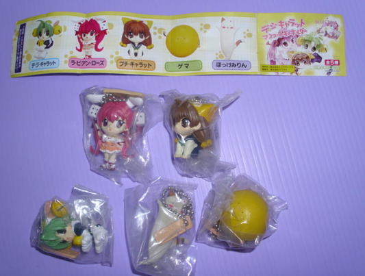 Di Gi Charat Gashapon 5 Mascot Strap Figure Set