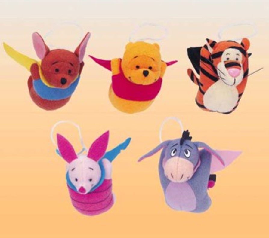 Yujin Gashapon Disney Characters Winnie The Pooh Flying ver 5 Plush Doll Figure Set