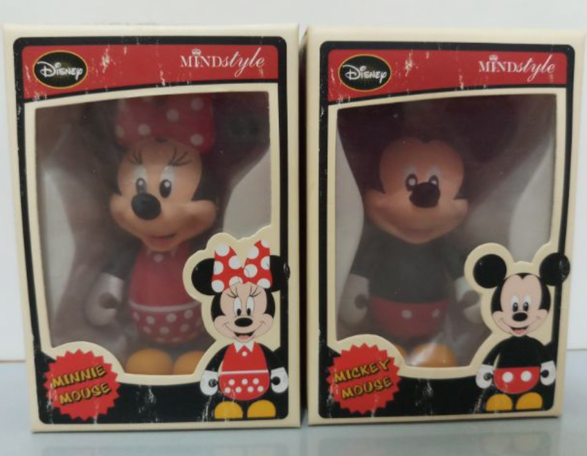 MINDstyle Disney Basix Beanz Series 1 Mickey & Minnie Mouse 3" Vinyl Figure Set