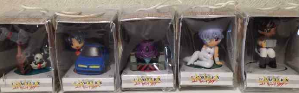 Sega 2003 Neon Genesis Evangelion Bottle Cap 5 Trading Figure Set