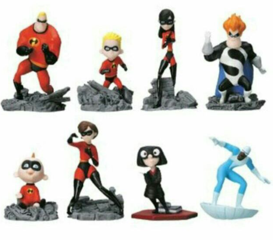 Yujin Disney Pixar Mr. The Incredibles Gashapon 8 Collection Figure Set