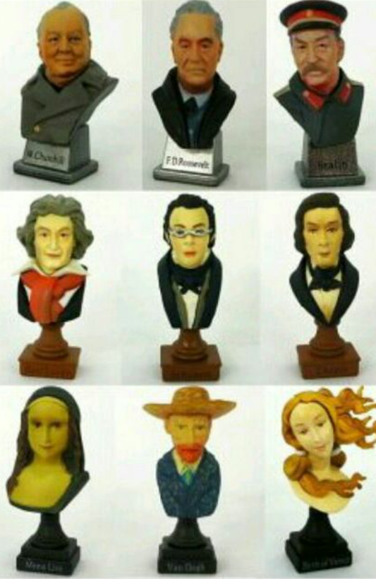 F-toys 2004 Historical Celebrities 9 Trading Figure Set