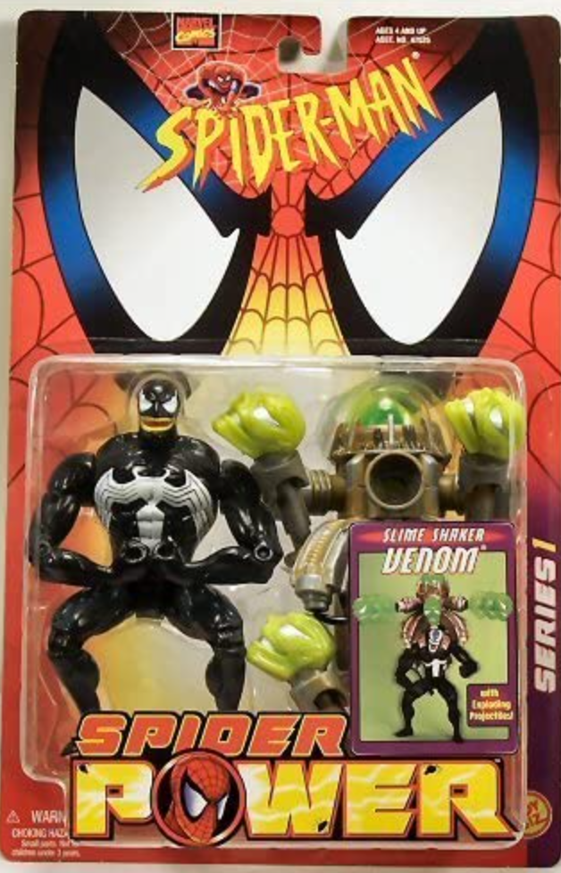 Toybiz Marvel Comics Spider-Man Spider Power Slime Shaker Venom Action Figure