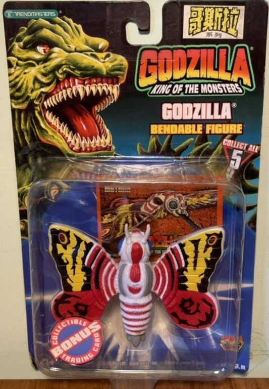 Trendmasters Godzilla King of Monsters Mothra Bendable Figure w/ Bonus Trading Card