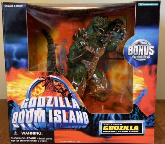 Trendmasters Godzilla Doom Island Battle Armor Godzilla Poseable 6" Action Figure